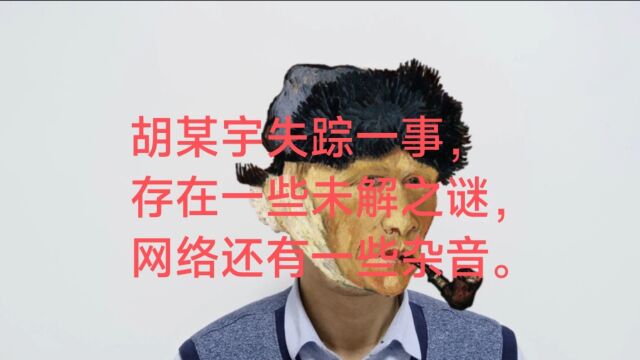 胡某宇失踪一事,存在一些未解之谜,网络还有一些杂音.