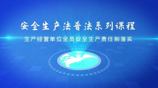 安全生产法普法系列课程生产经营单位全员安全生产责任制落实