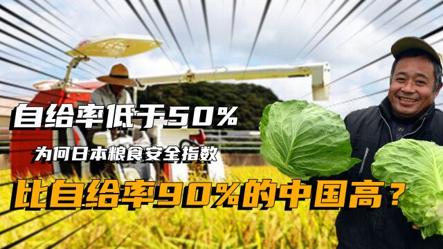 自给率低于50%,为何日本粮食安全指数,比自给率90%的中国高?