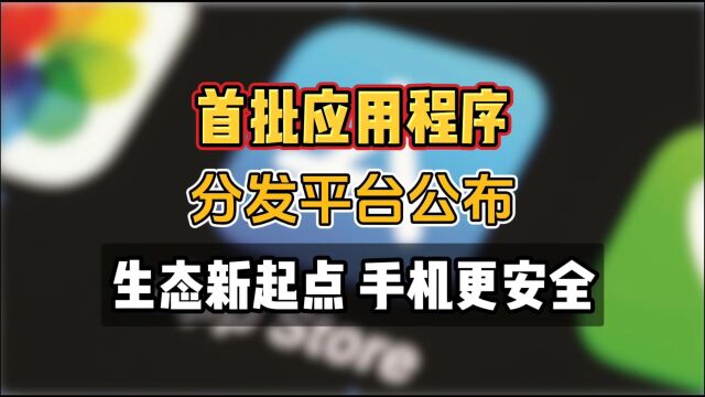 首批应用程序分发平台公布,应用生态新起点,手机更安全!