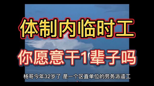 体制内的临时工,你愿意干一辈子吗?