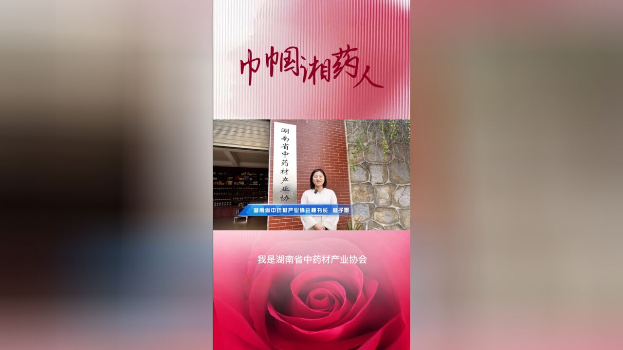 视频|“巾帼湘药人”:湖南省中药材产业协会秘书长杨子墨