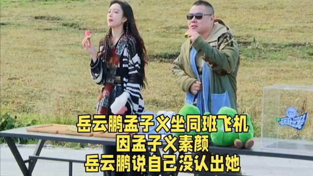 岳云鹏孟子义坐同班飞机,因孟子义素颜,岳云鹏说自己没认出她.