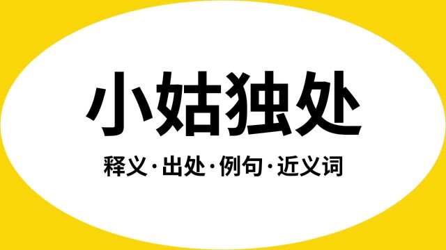 “小姑独处”是什么意思?