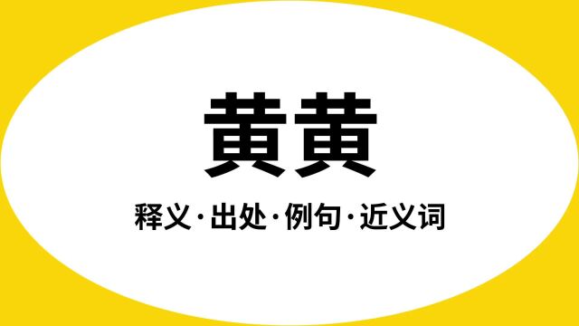 “黄黄”是什么意思?