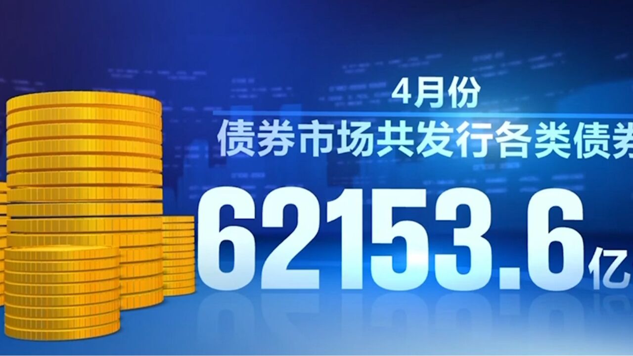 4月债券市场共发行各类债券62153.6亿元