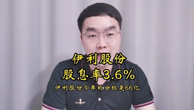 伊利股份股息率3.6%!#伊利股份 #股息率#海天味业#投资