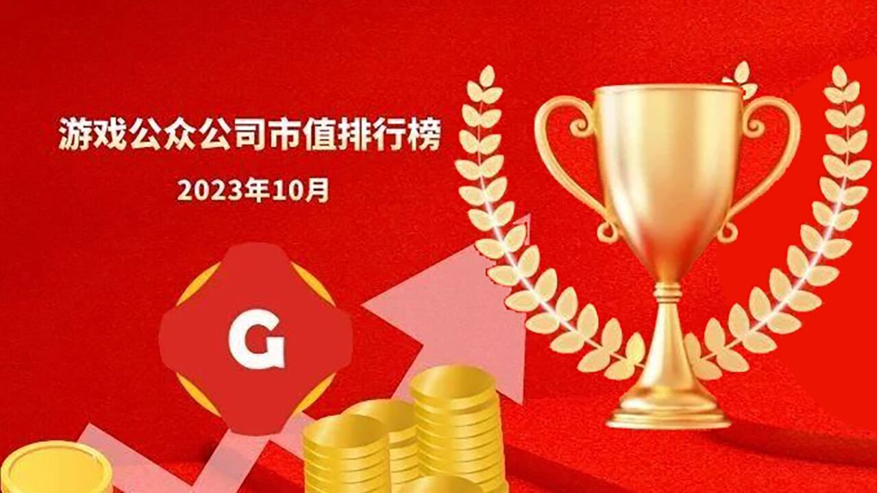 2023年10月中国游戏公众公司市值TOP20,仅三家公司上涨