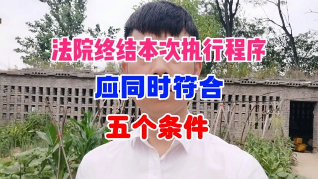 法院终结本次执行程序应同时符合哪些条件?