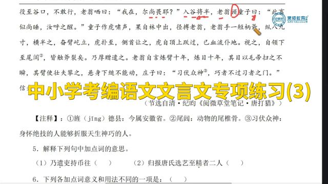 中小学考编语文文言文专项练习(3)