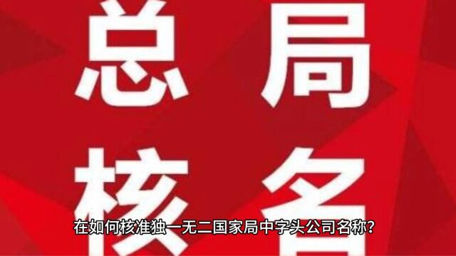 在如何核准独一无二国家局中字头公司名称?