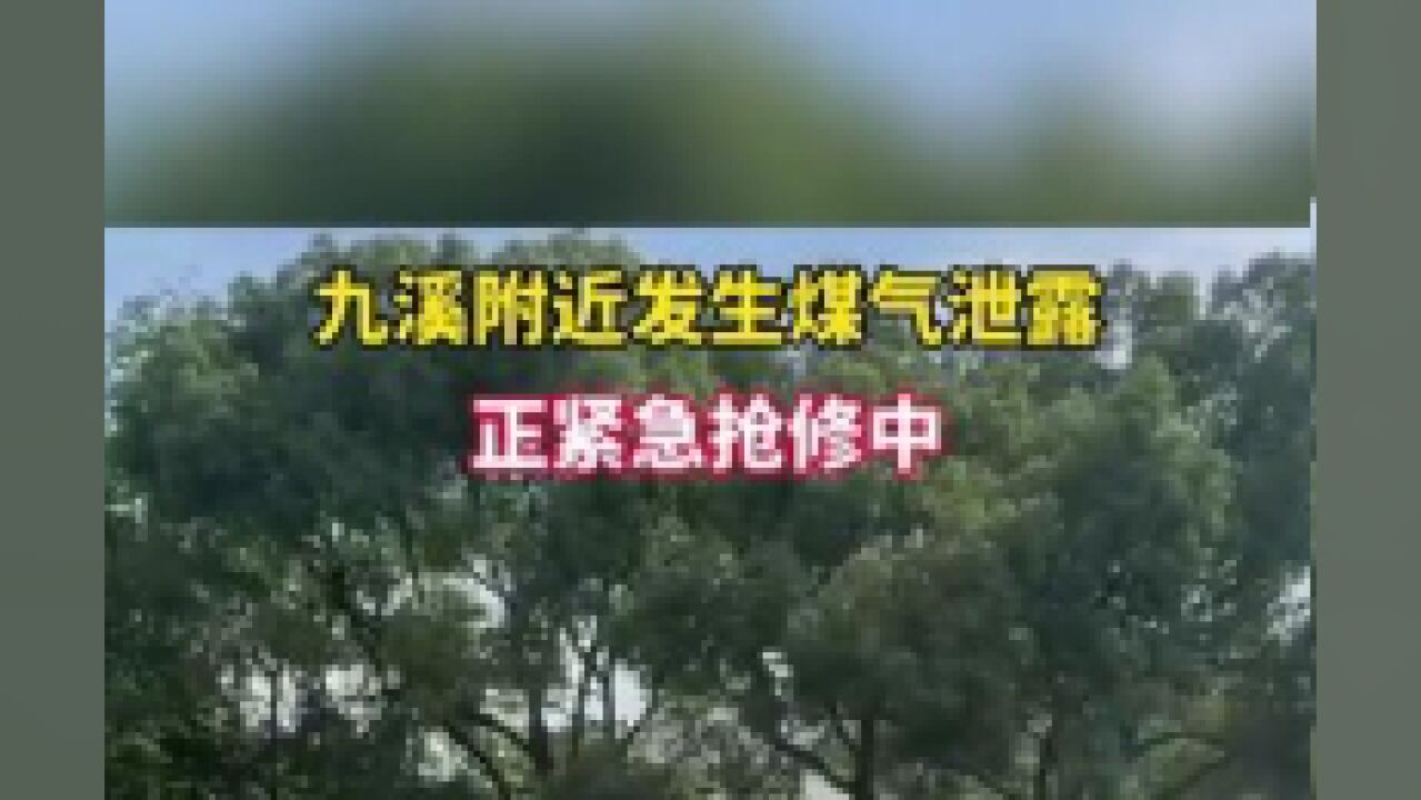 杭州九溪附近发生煤气泄露,正紧急抢修中