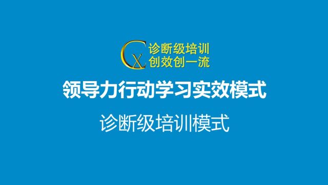 领导力行动学习实效模式:诊断级培训模式