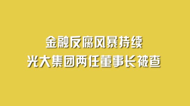 金融反腐风暴持续,光大集团两任董事长被查