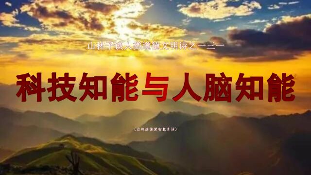 《山林子谈人类道德文明》131【科技知能与人脑知能】鹤清工作室