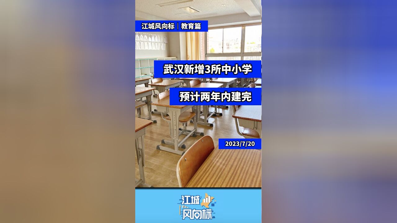 武汉新增3所中小学 预计两年内建完