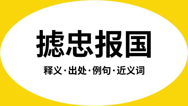 “摅忠报国”是什么意思?