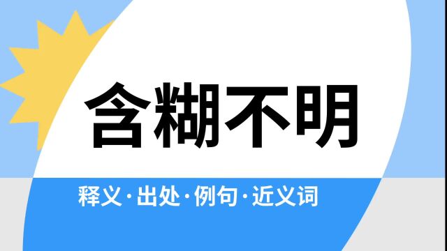 “含糊不明”是什么意思?