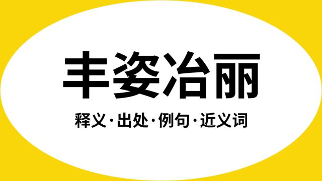 “丰姿冶丽”是什么意思?