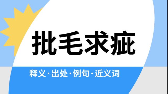 “批毛求疵”是什么意思?