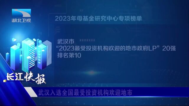 武汉入选全国最受投资机构欢迎地市