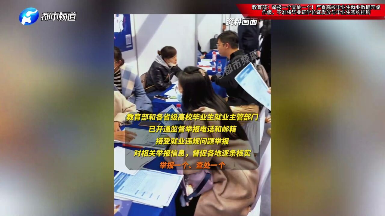 教育部:举报一个查处一个!严查高校毕业生就业数据弄虚作假