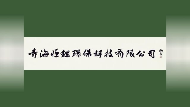 杨陌题“青海恒锂环保科技有限公司”牌匾