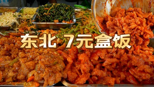 东北7元三个肉菜的盒饭,打工人吃饱又吃好