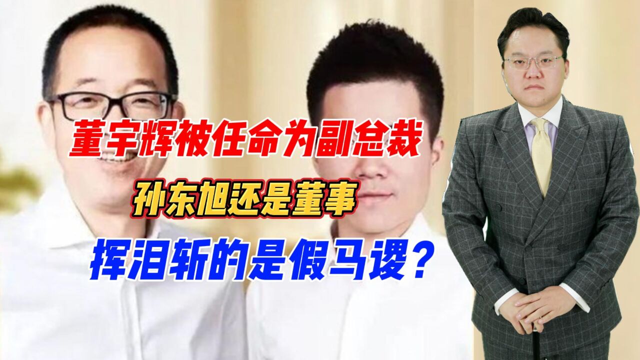 董宇辉被任命为副总裁,孙东旭还是董事,挥泪斩的是假马谡?