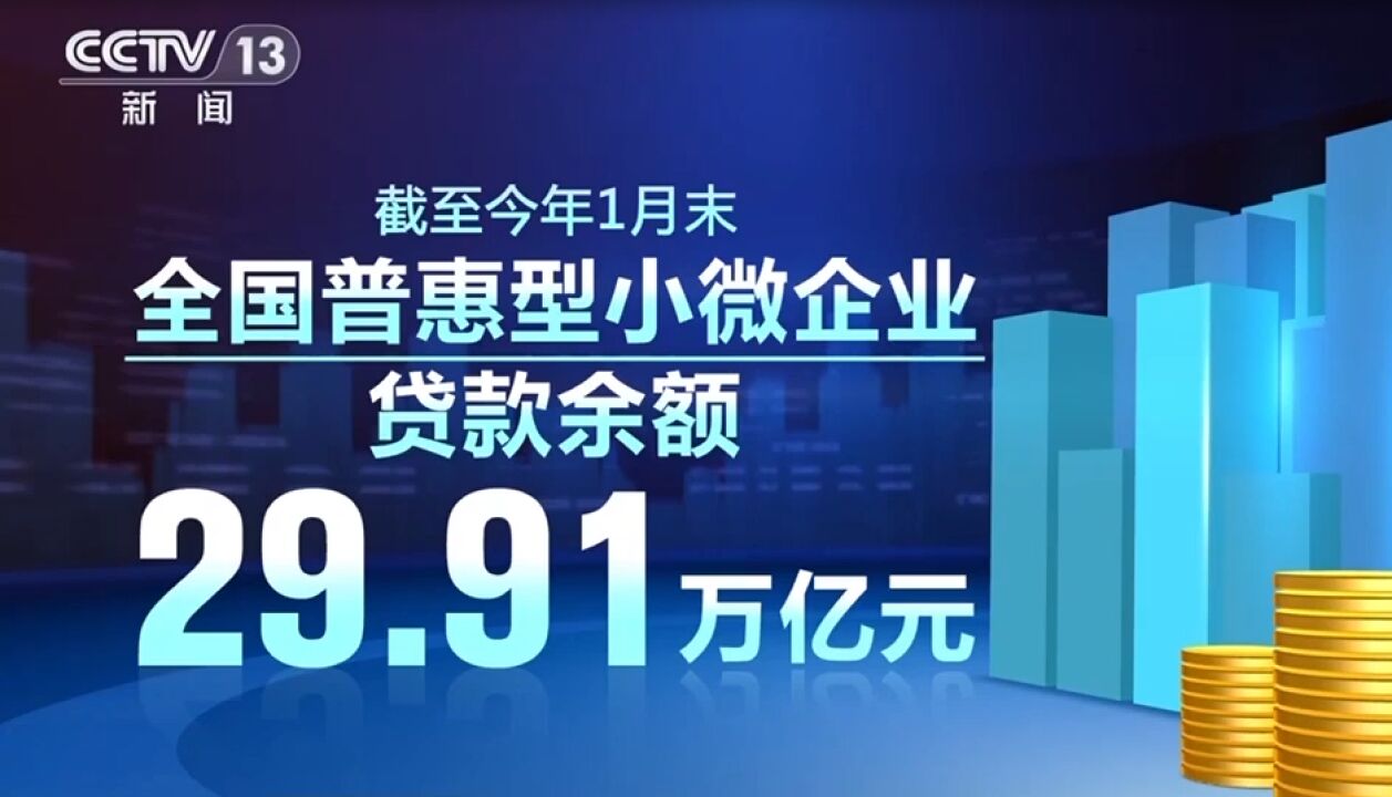 1月末全国普惠型小微企业贷款余额同比增24.41%