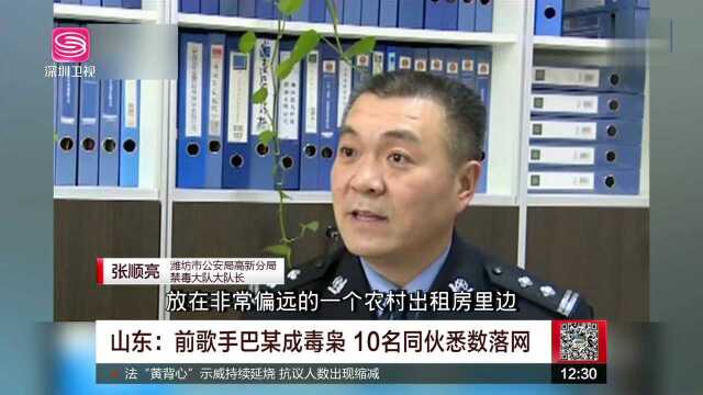 山东 前歌手巴某成毒枭 10名同伙悉数落网