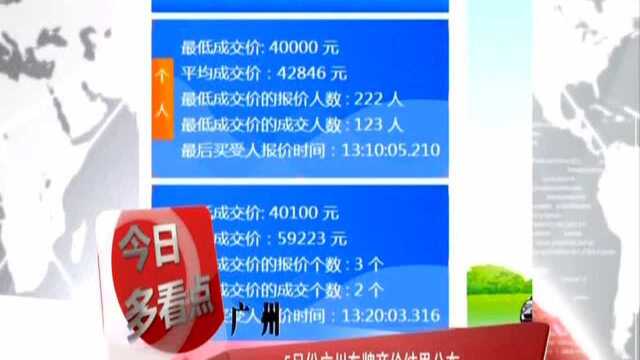 5月份广州车牌竞价结果公布