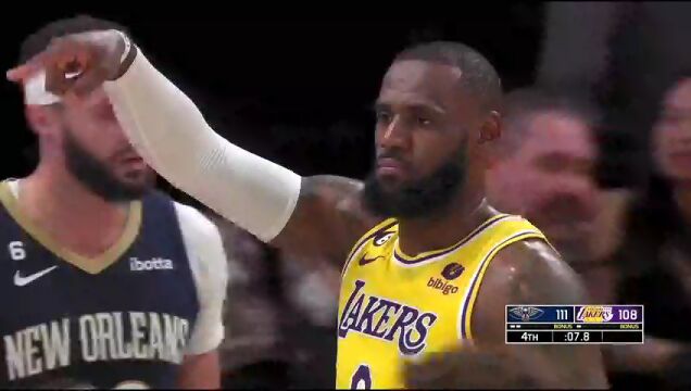 NBA常规赛：鹈鹕vs湖人第4节中文解说回放