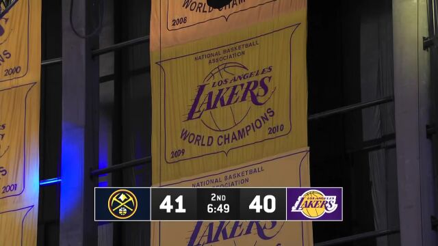 NBA常规赛：掘金vs湖人 第2节英文解说回放