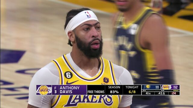  NBA常规赛：步行者vs湖人第4节英文原声回放
