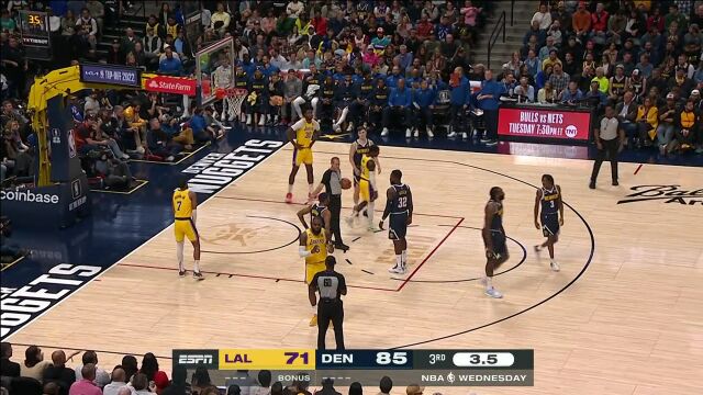 NBA常规赛：湖人vs掘金中文解说全场回放