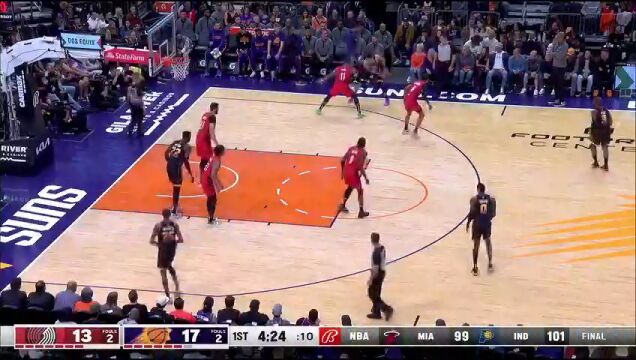 NBA常规赛：开拓者vs太阳英文原声全场回放