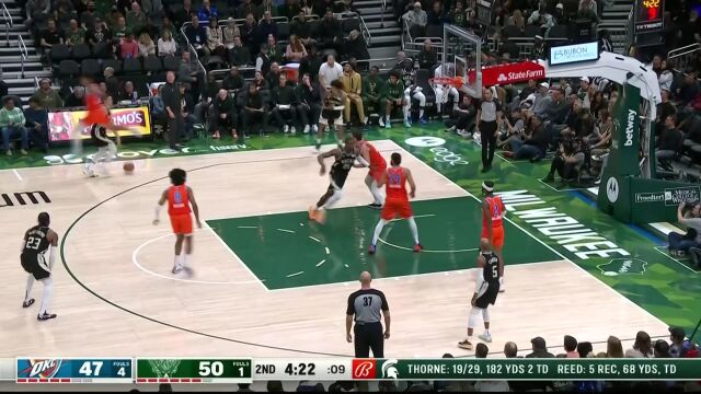 狙击手已就位 阿伦晃飞防守三分 一箭穿心