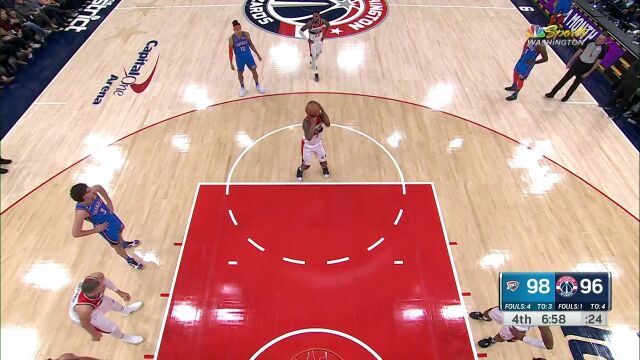 NBA常规赛：雷霆vs奇才第4节原声解说回放