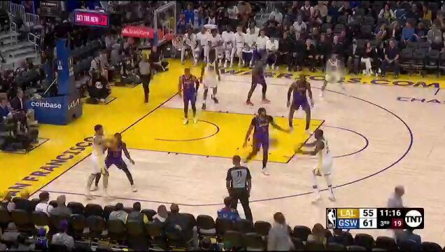  NBA常规赛：湖人vs勇士第3节中文解说回放