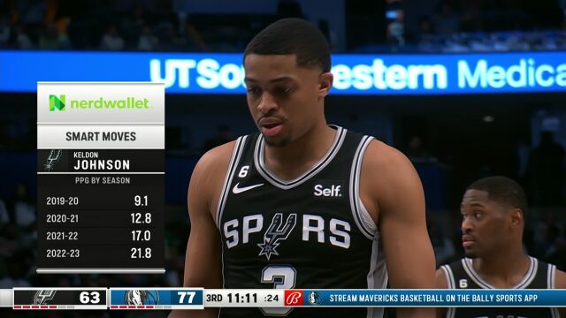 NBA常规赛：马刺vs独行侠第3节中文解说回放