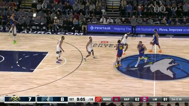 NBA常规赛：掘金vs森林狼第1节中文解说回放
