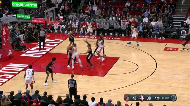 开拓者vs火箭第2节英文原声回放