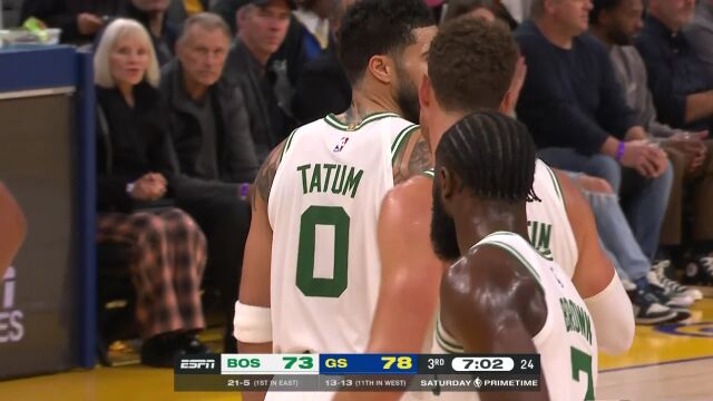 NBA常规赛：凯尔特人vs勇士英文原声全场回放