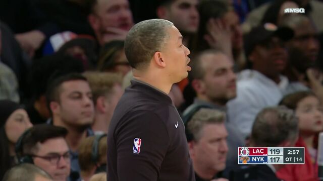 NBA常规赛：快船vs尼克斯加时赛中文解说回放