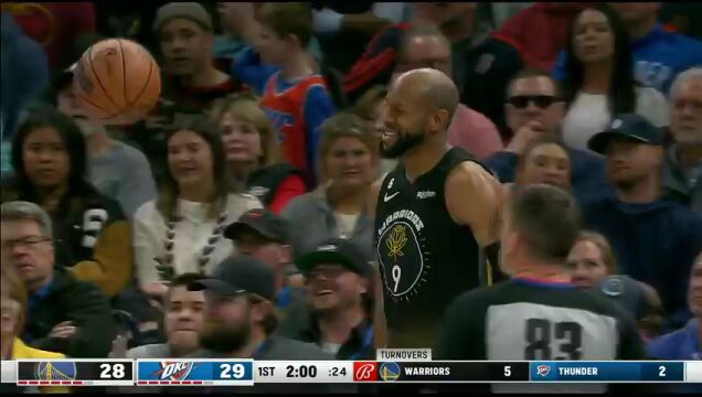 NBA常规赛：勇士vs雷霆第1节中文解说回放