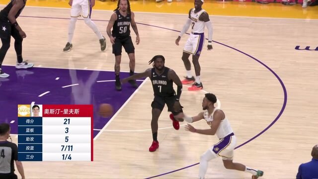 难度系数五颗星！里弗斯持球突破双人夹击失衡上篮打成2+1