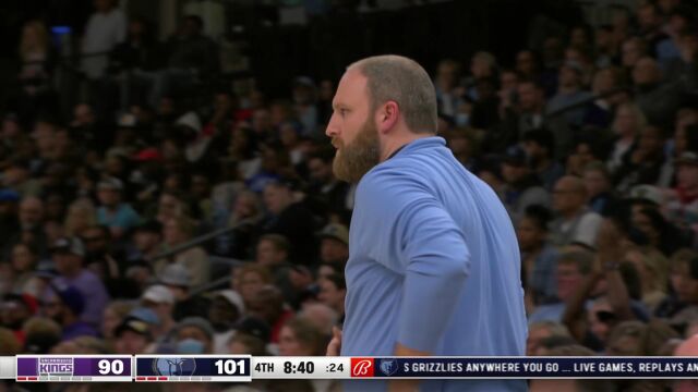 NBA常规赛：国王vs灰熊第4节英文原声回放