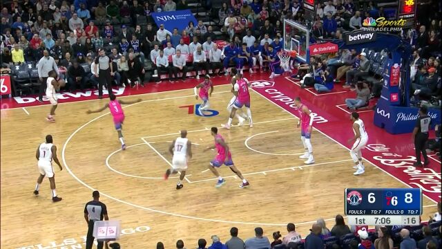 NBA常规赛：奇才vs费城英文原声全场回放