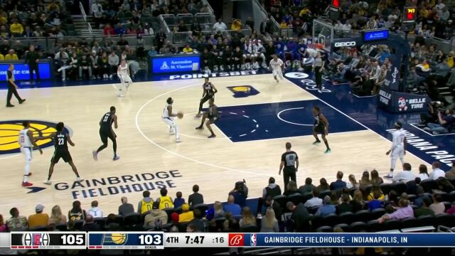 鲍威尔空切发难双臂暴扣 哈利伯顿三分引弓强势回应